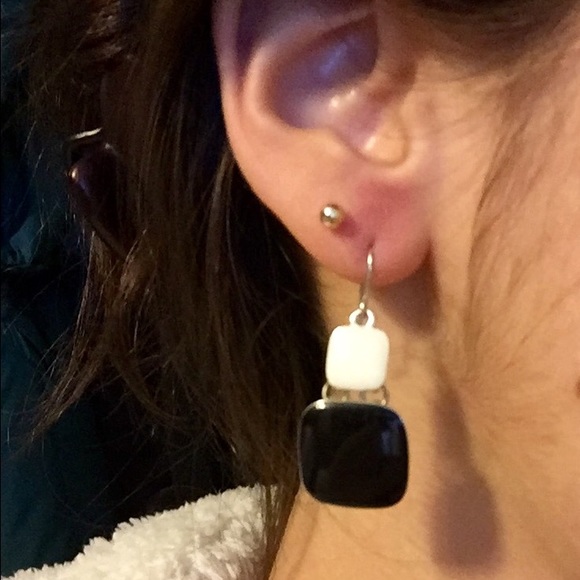 Black and White Earrings