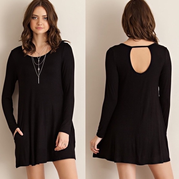 Easy Wear Black Side Pockets Dress - Picture 4 of 4