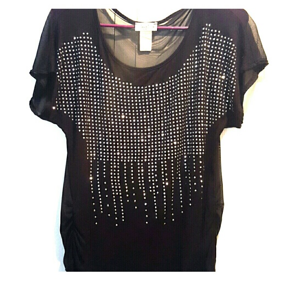 Sequin Mesh Back tunic