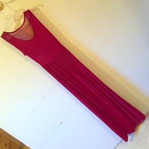 Red maxi dress with sexy back!