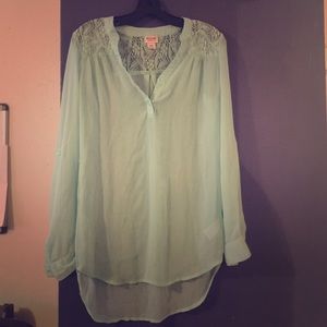 Green sheer long top