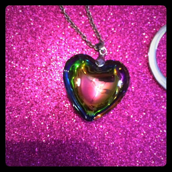 Rainbow heart necklace