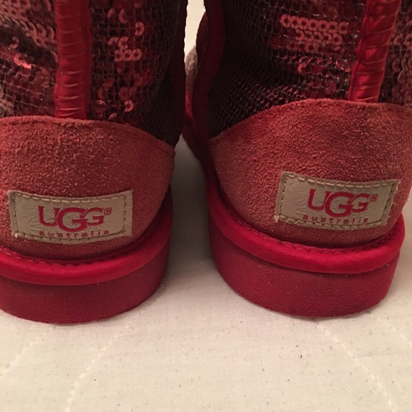 Ruby red sequin Uggs - Picture 2 of 4