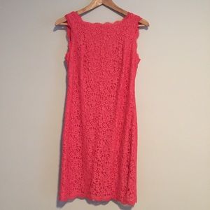 Adrianna Papell pink lace sheath dress