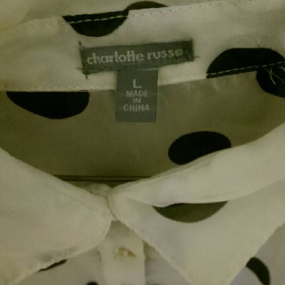 Polka dots open shoulder shirts - Picture 2 of 2