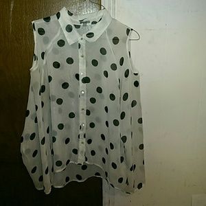 Polka dots open shoulder shirts