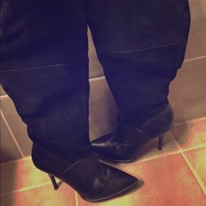 Sexy Black Suede Knee High Boots