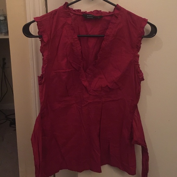 BCBG Deep Red Tank Ties In the Back