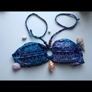 Boho tropical pattern beaded swimsuit set