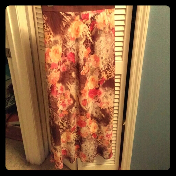 Long floral skirt