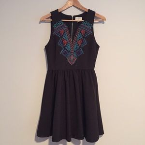 Everly- Fit & Flare Embroidered Dress