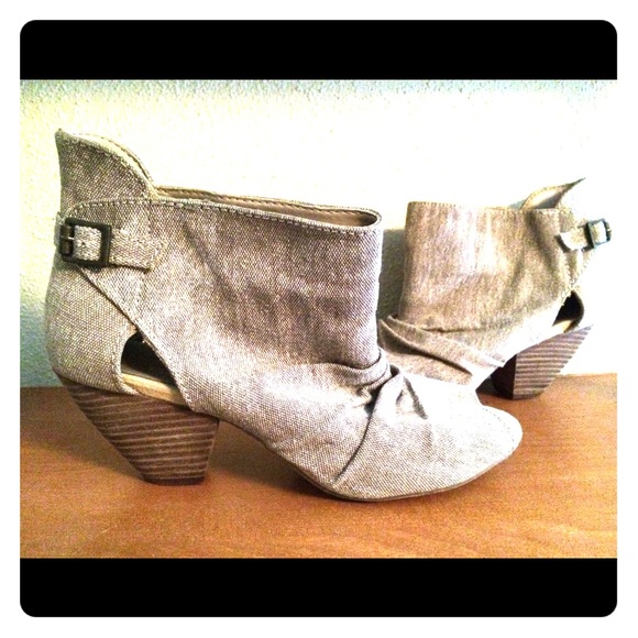 Tan Adlo peep toe booties