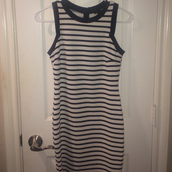 Aqua Striped Mini Dress