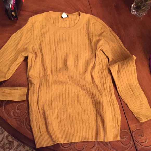 Mustard J Crew crew neck sweater