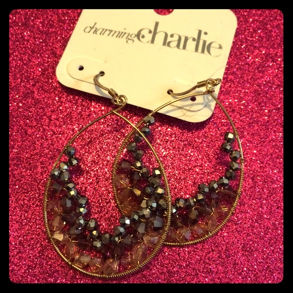 Gold and purple Charming Charlie earrings