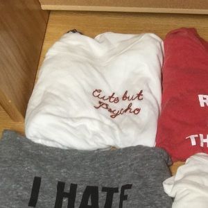 Cute but pyscho and white cross bralette trading!