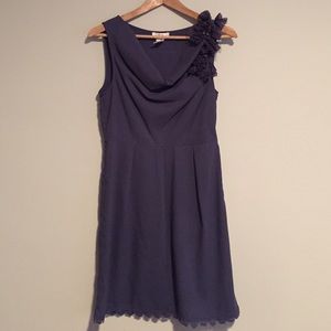 Esley Purple Dress w/floral appliqué
