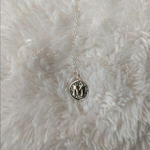 Silver M necklace