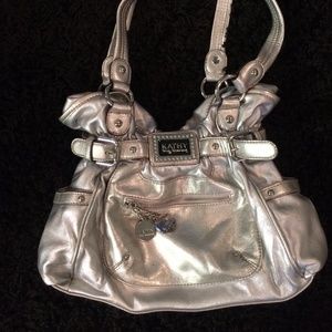 Kathy Van Zeeland silver shoulder purse