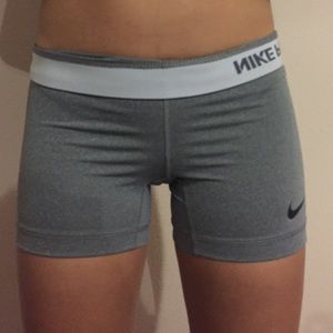 Gray Nike pro shorts