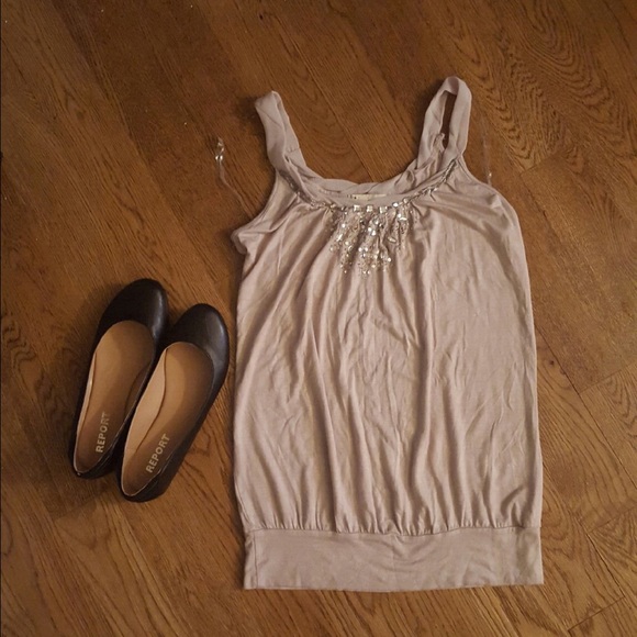 🌷sale🌷 TWENTYONE pale gray embellished top - Picture 2 of 4