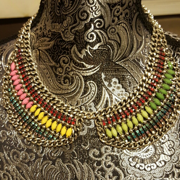 Rainbow stoned Collar necklace