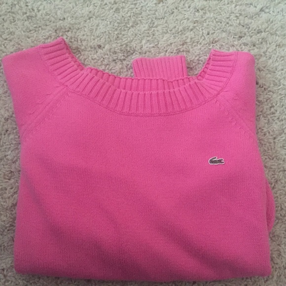 Bright pink Lacoste sweater like new