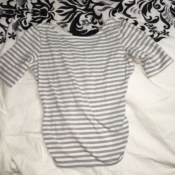Guess X back grey and white striped top never worn