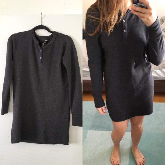 Aritzia Dresses & Skirts - Aritzia Wilfred Free charcoal sweatshirt dress XXS