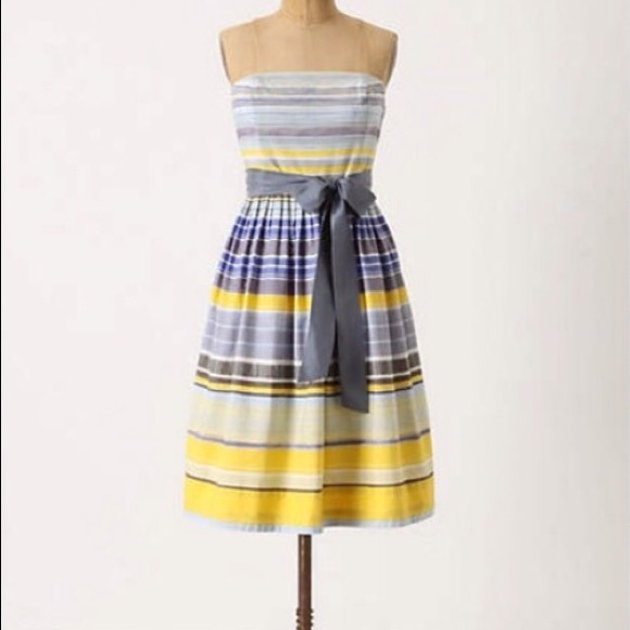 Anthropologie Paraiso strapless dress with sash