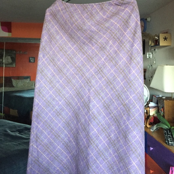 Maxi lavender plaid skirt