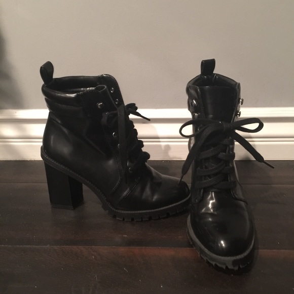 Zara combat heels. Faux leather