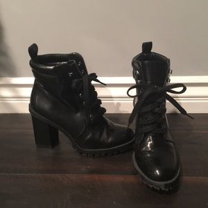 Zara combat heels. Faux leather