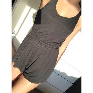 Hollister Black Romper with Pompom fringe