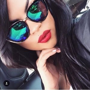 Cateye reflective sunglasses-Midnight blue mirror