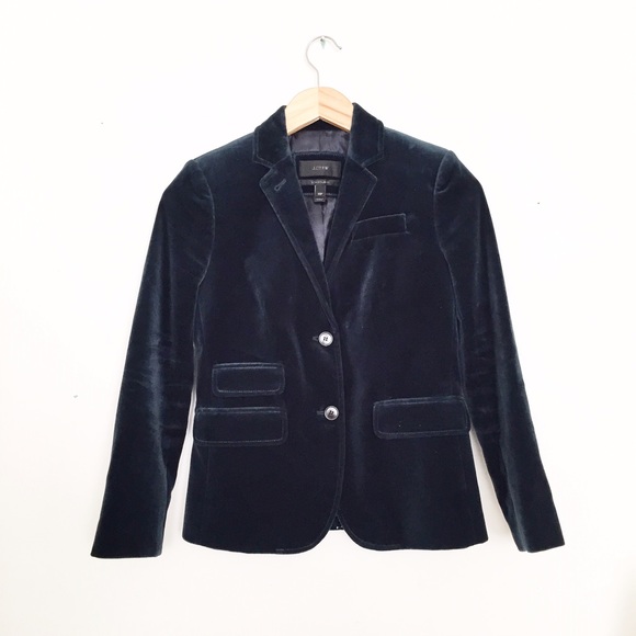 J. Crew Jackets & Blazers - J. Crew Emerald Velvet Schoolboy Blazer