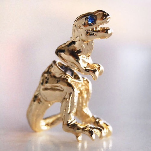 NEW Gold Peekaboo T-Rex Earrings Studs