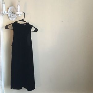 Black velvet mini dress