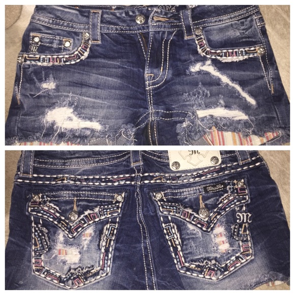 Unique Trendy Colored Miss Me Shorts
