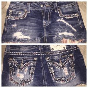 Unique Trendy Colored Miss Me Shorts