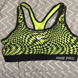 Neon Nike sports bra