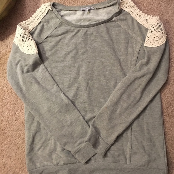 Crochet open shoulder sweater