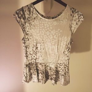 Patterned Peplum Top