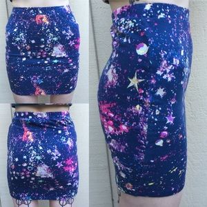 Galaxy Bodycon High Rise Mini Skirt