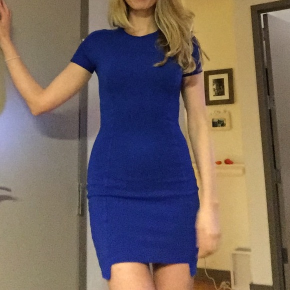 Royal blue Mini dress with fun front cut-out