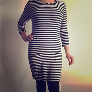 Long sleeve nautical stripe Tee shirt dress