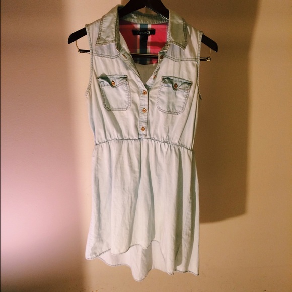 Light Blue Jean/Flannel Dress