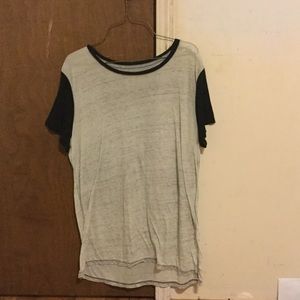 gray and black jersey tee from American eagle