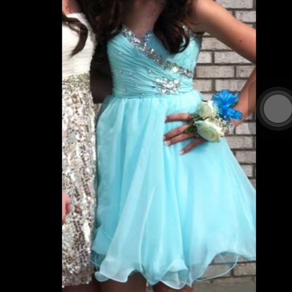 Light Blue Short Prom Dress