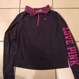 PINK Quarter Zip crew neck sweatshirt🌸